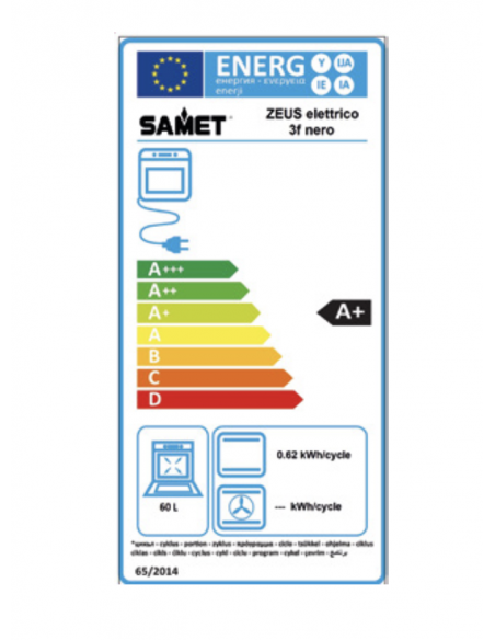 Forno elettrico statico a incasso classe A+ colore nero - Zeus