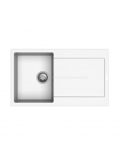 Lavello 1 vasca e gocciolatoio Enigma D100 bianco 2