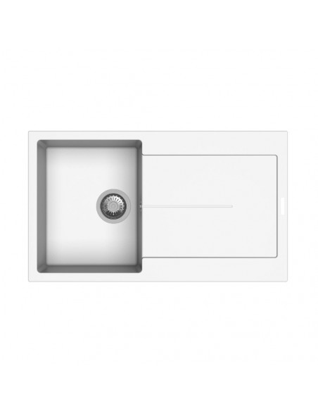 Lavello a 1 vasca e gocciolatoio colore bianco - Enigma D100