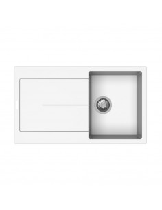 Lavello 1 vasca e gocciolatoio Enigma D100 bianco