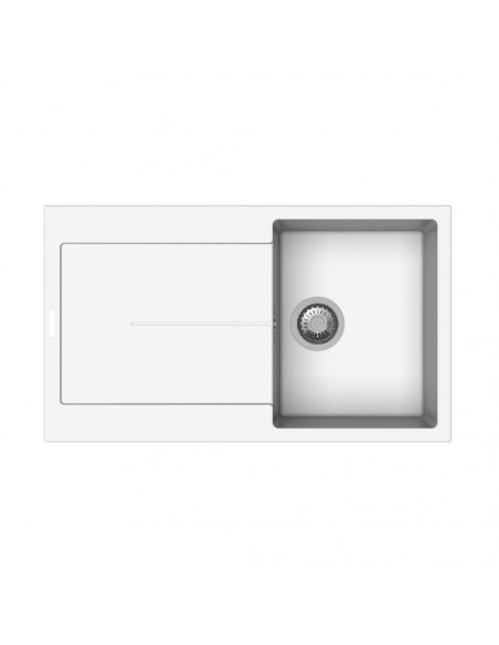 Lavello 1 vasca e gocciolatoio Enigma D100 bianco