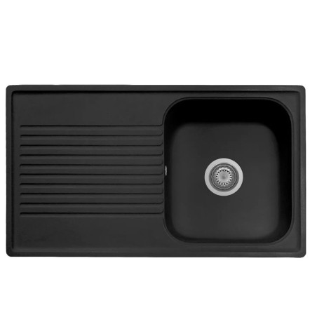 Lavello reversibile 1 vasca gocciolatoio Granitovero861vnep nero Samet