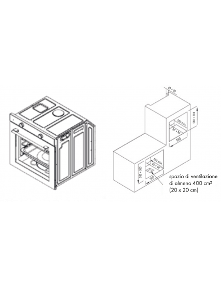 Forno incasso multifunzione nero classe A 85 litri - Erik