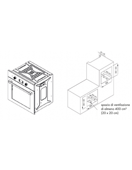 Forno multifunzione incasso colore inox classe A - Thor