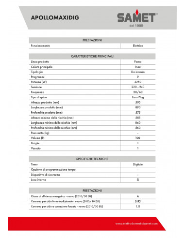 Forno a incasso maxi multifunzione... Forno a incasso maxi multifunzione...