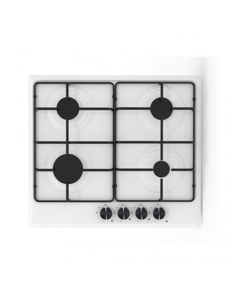 Piano cottura a gas 4 fuochi in acciaio inox colore bianco - Circe