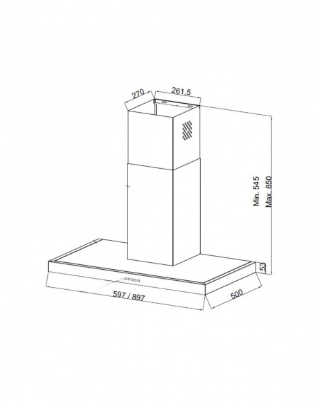 Cappa aspirante da cucina colore nero opaco 90 cm - Tena90