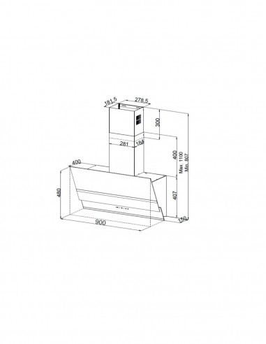 Cappa in vetro temperato colore...