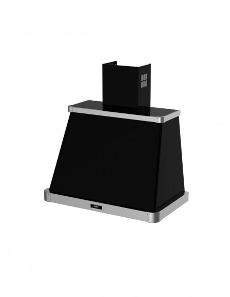 Cappa aspirante nero opaco con cornice inox 90 cm - Era90