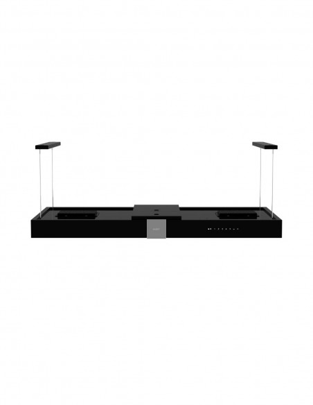Cappa a isola colore nero opaco con cornice inox 130 cm - Era130