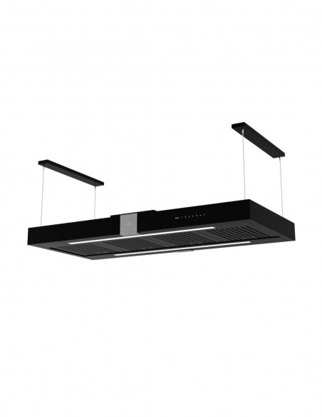 Cappa a isola colore nero opaco con cornice inox 130 cm - Era130
