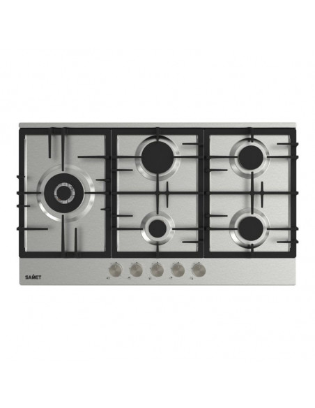 Piano cottura a gas 5 fuochi 90 cm in acciaio inox - Nettuno90