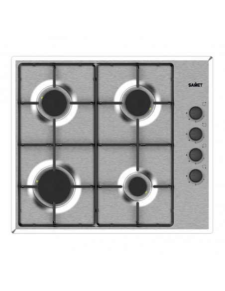 Piano cottura in acciaio inox a gas incasso 4 fuochi - Samet Ariane