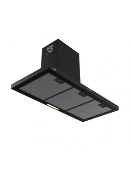 Cappa da parete in acciaio nero 90 cm. - Samet Embla90ne