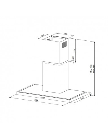 Cappa da parete in acciaio nero 90... Cappa da parete in acciaio nero 90...