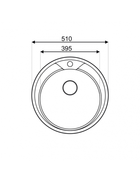 Lavello rotondo incasso per cucina inox diametro 51 cm - SA02