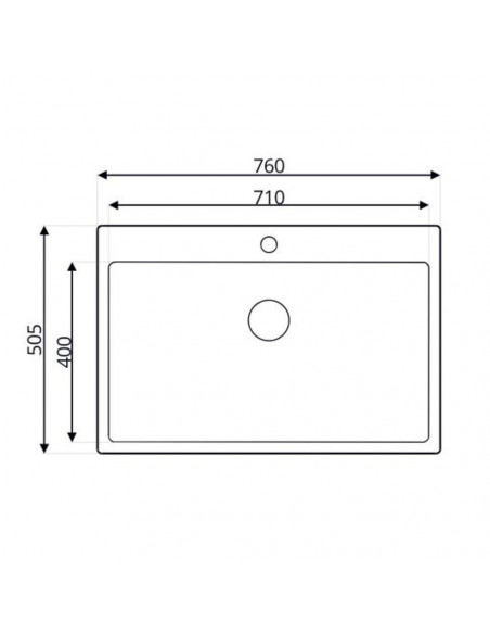 Lavello cucina da incasso una vasca inox lucido 76x50.5cm. - SA233