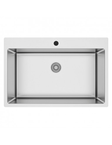 Lavello cucina da incasso una vasca inox lucido 76x50.5cm. - SA233