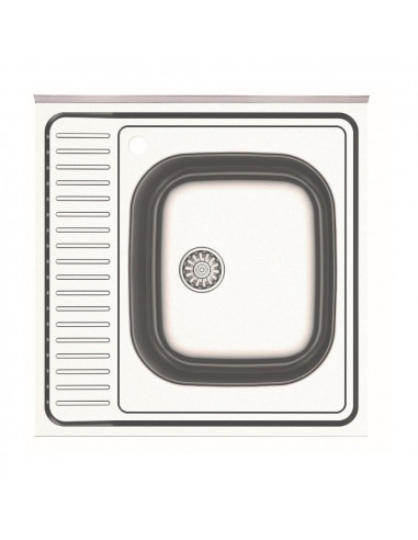 Lavello cucina quadrato da appoggio una vasca inox 60x60 cm. - SA24
