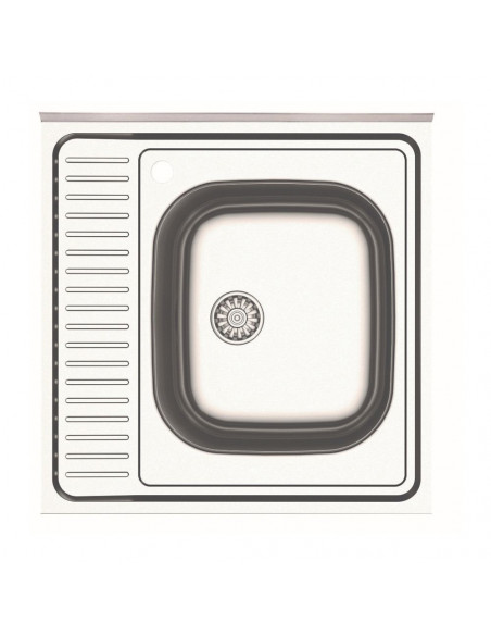 Lavello cucina quadrato da appoggio una vasca inox 60x60 cm. - SA24