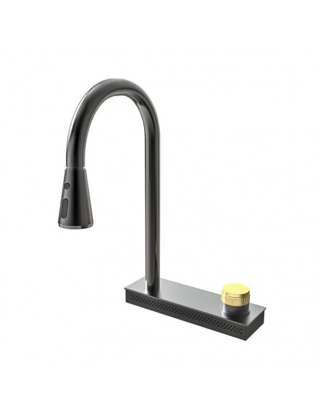 Lavello cucina da incasso una vasca in acciaio nero 74x45x20H cm con accessori - SA3541