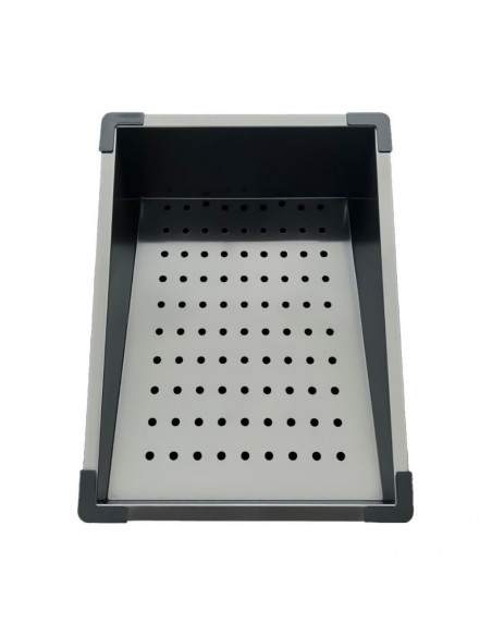 Lavello cucina da incasso una vasca in acciaio nero 74x45x20H cm con accessori - SA3541