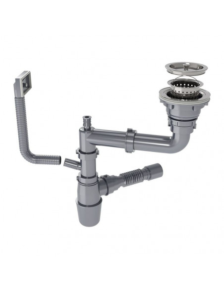 Lavello cucina da incasso una vasca in acciaio inox 74x45x20H cm con accessori - SA3541