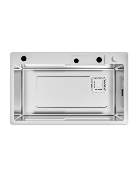 Lavello cucina da incasso una vasca in acciaio inox 74x45x20H cm con accessori - SA3541