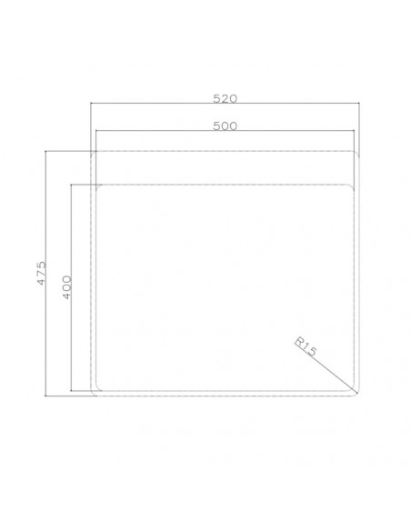 Lavello da incasso 1 vasca 55x50.5 cm. inox - SA383
