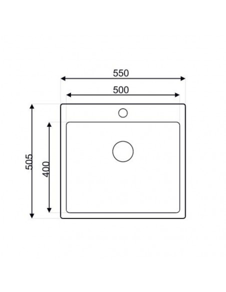 Lavello da incasso 1 vasca 55x50.5 cm. inox - SA383
