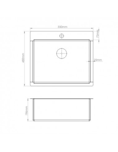 Lavello incasso una vasca 55x48 cm....