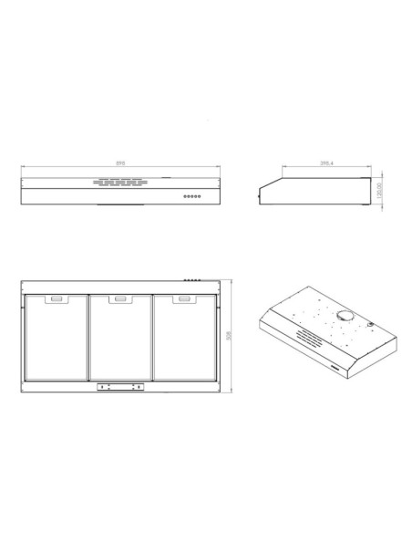 Gruppo cappa sottopensile Tornado9025 inox