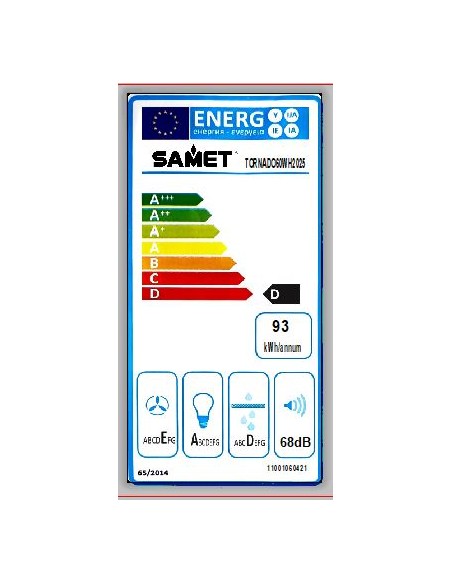 Gruppo cappa sottopensile 3 livelli Tornado6025WH bianco classe D