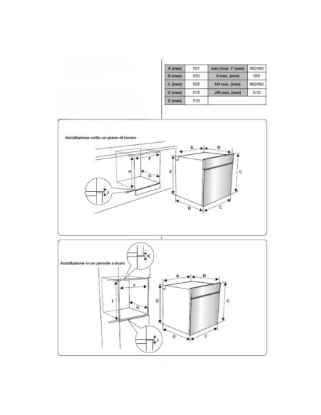 Forno elettrico multifunzione CalliopeRB 8 funzioni 3 manopole inox classe A