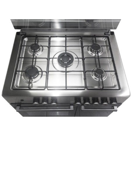 Cucina a gas 5 fuochi e forno elettrico Samet Ermete colore inox classe A