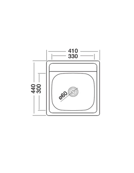 Lavello cucina incasso monovasca SA179 inox 41x44x15H