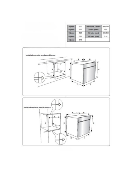 Forno incasso statico elettrico Samet Zeus2RB 6 funzioni nero classe A