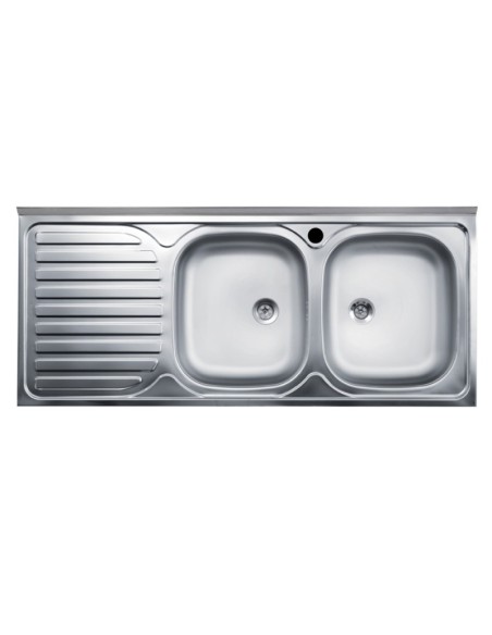 Lavello appoggio 2 vasche e gocciolatoio sinistro 120x50 cm - SA127