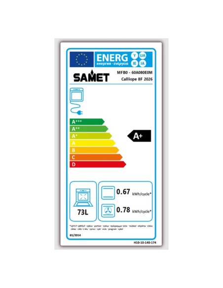 Forno statico Calliope8F multifunzione 2 manopole colore nero classe A+
