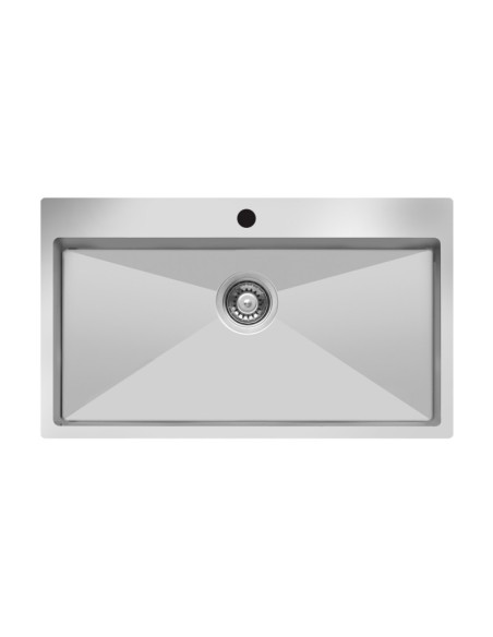 Lavello cucina incasso rettangolare monovasca 76x50.5 cm inox SA3104071