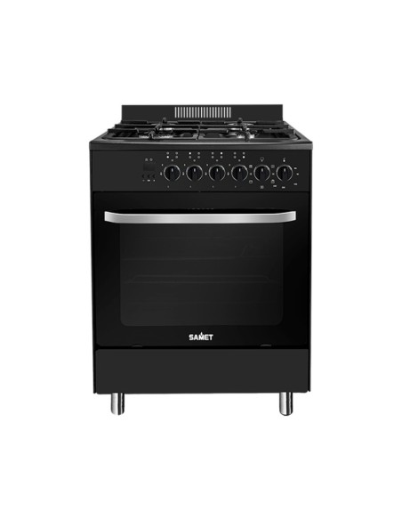 Cucina a Gas Stromboli 60x60 cm Nera con Forno Multifunzione Classe A