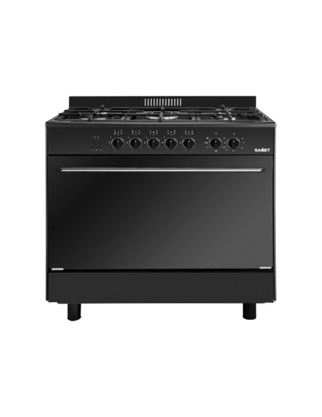 Cucina a Gas Stromboli 90x60 cm Nera con Forno Multifunzione Classe A