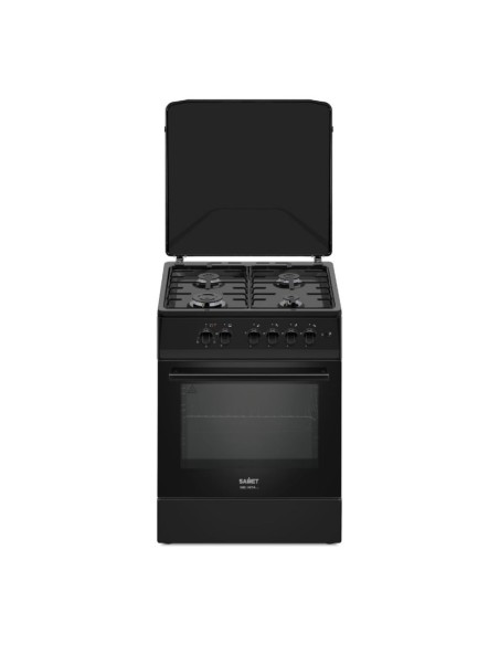 Cucina a Gas Tremiti 60x60 cm Nera con Forno a Gas 70 Litri e Grill Elettrico Classe A
