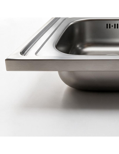 Lavello appoggio SA9050 1 vasca con gocciolatoio sinistro 90x50 cm. inox