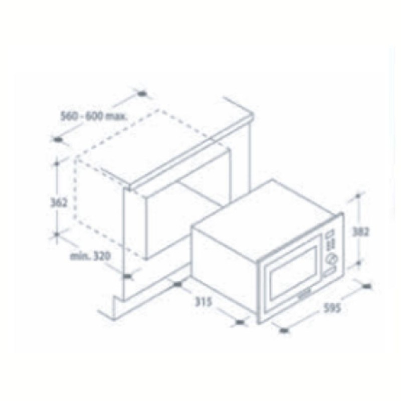 Forno microonde incasso Odino 60 nero Samet con cornice Forno microonde incasso Odino 60 nero Samet con cornice