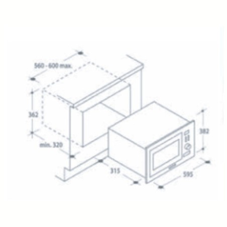 Forno microonde incasso Odino 60 nero Samet con cornice Forno microonde incasso Odino 60 nero Samet con cornice