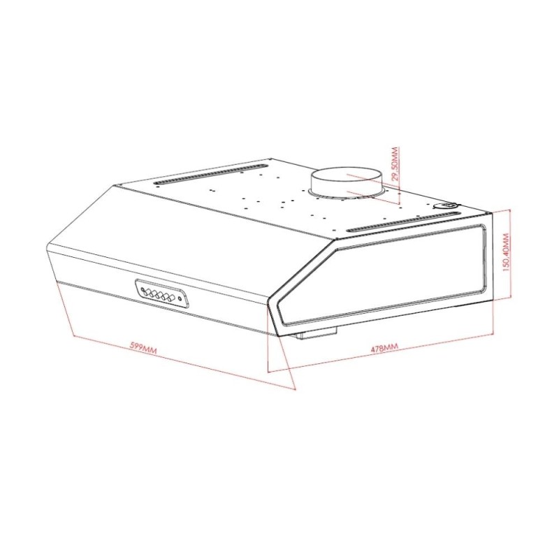 Gruppo cappa sottopensile Tornado 60 bianco Samet