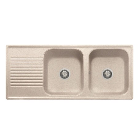 Lavello 2 vasche Granitovero1162vsavp gocciolatoio avena Samet Lavello 2 vasche Granitovero1162vsavp gocciolatoio avena Samet