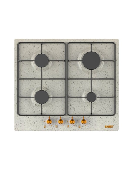 Piano cottura inox 4 fuochi colore avena 60 cm - Diomede
