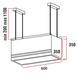 Cappa a isola Diamond cristallo nero Samet 2
